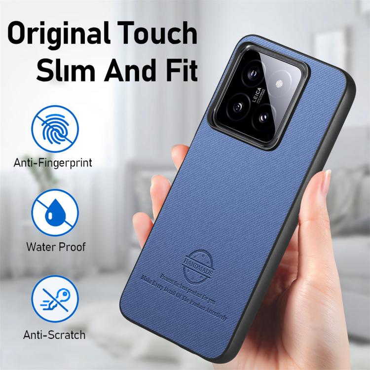 For Xiaomi 13T Twill Fabric Leather Skin Back Phone Case