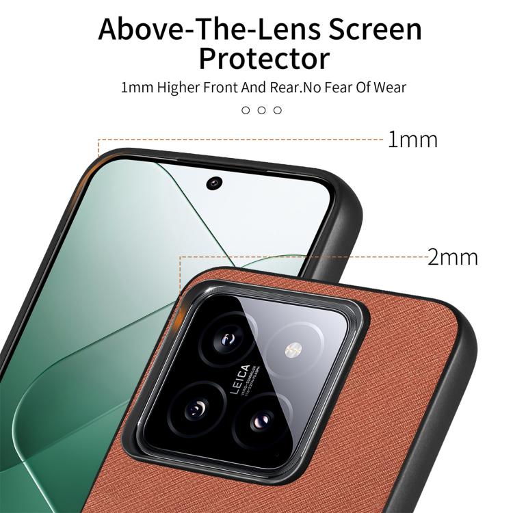 For Xiaomi 13T Twill Fabric Leather Skin Back Phone Case
