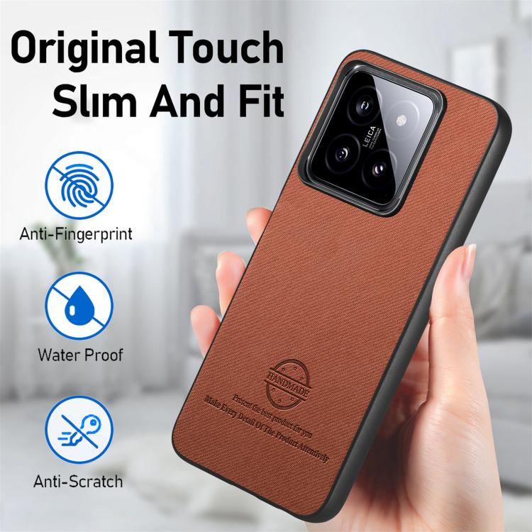 For Xiaomi 13T Twill Fabric Leather Skin Back Phone Case