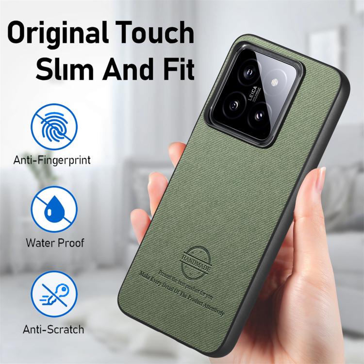 For Xiaomi 13T Twill Fabric Leather Skin Back Phone Case