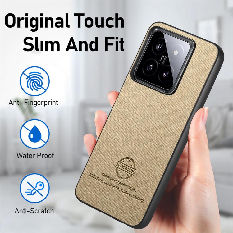 For Xiaomi 13T Twill Fabric Leather Skin Back Phone Case