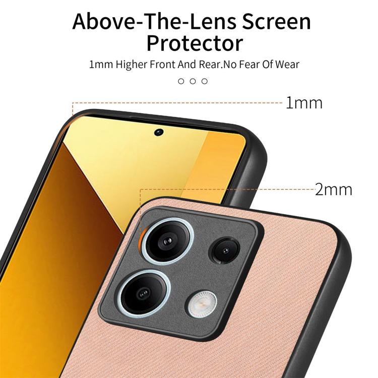 For Redmi Note 13 4G Twill Fabric Leather Skin Back Phone Case