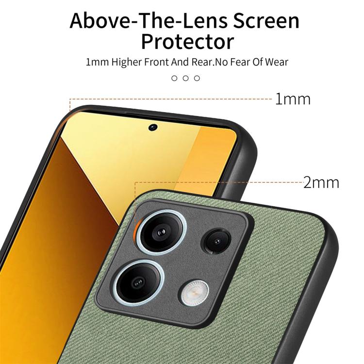 For Redmi Note 13 4G Twill Fabric Leather Skin Back Phone Case