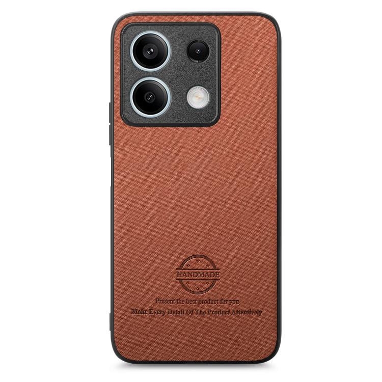 For Redmi Note 13 5G Twill Fabric Leather Skin Back Phone Case