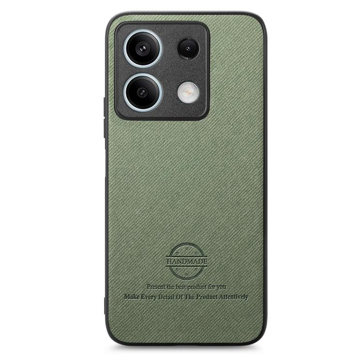 For Redmi Note 13 5G Twill Fabric Leather Skin Back Phone Case