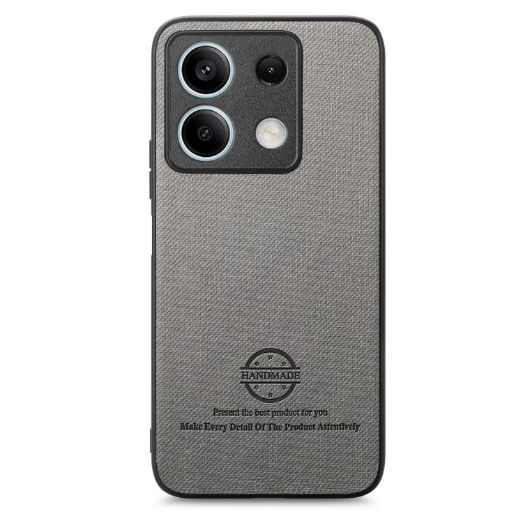 For Redmi Note 13 5G Twill Fabric Leather Skin Back Phone Case
