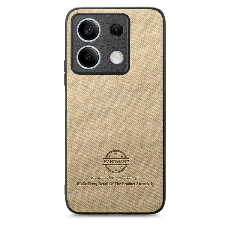 For Redmi Note 13 5G Twill Fabric Leather Skin Back Phone Case