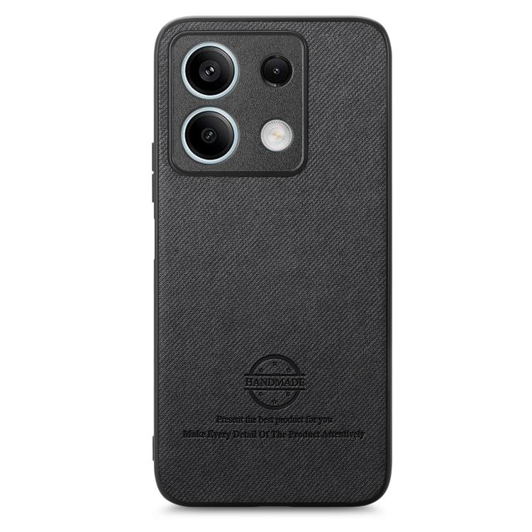 For Redmi Note 13 5G Twill Fabric Leather Skin Back Phone Case
