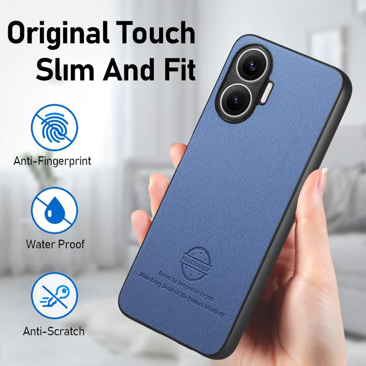 For Redmi Turbo 4 Pro Twill Fabric Leather Skin Back Phone Case