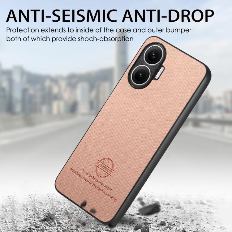 For Redmi Turbo 4 Pro Twill Fabric Leather Skin Back Phone Case