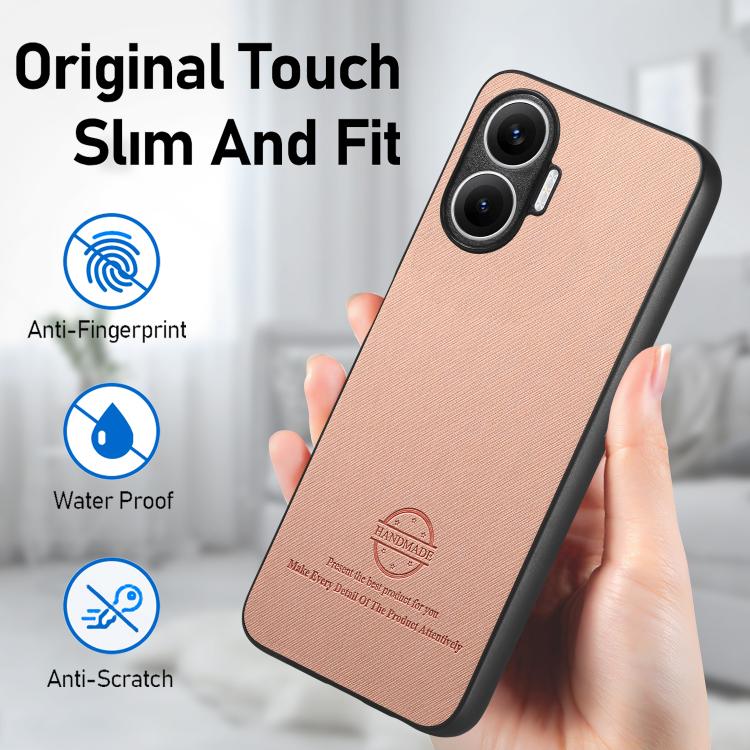For Redmi Turbo 4 Pro Twill Fabric Leather Skin Back Phone Case