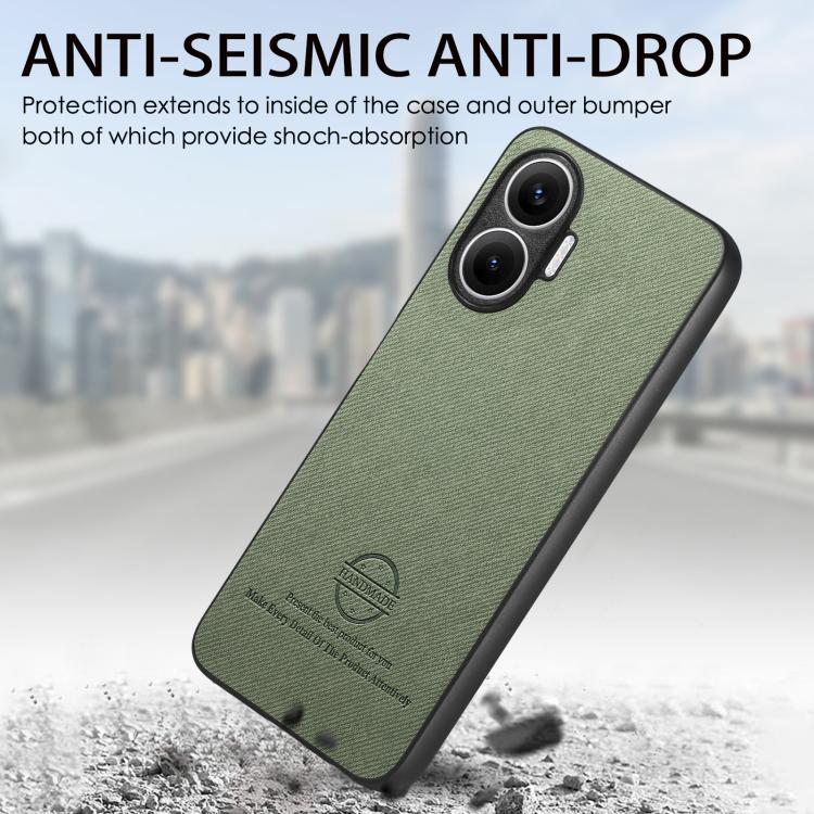 For Redmi Turbo 4 Pro Twill Fabric Leather Skin Back Phone Case
