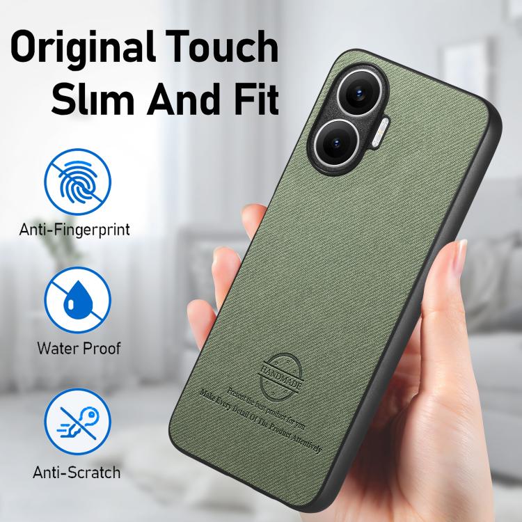 For Redmi Turbo 4 Pro Twill Fabric Leather Skin Back Phone Case