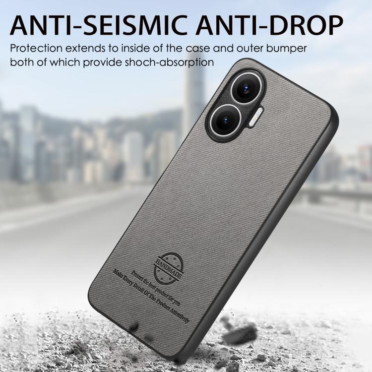 For Redmi Turbo 4 Pro Twill Fabric Leather Skin Back Phone Case