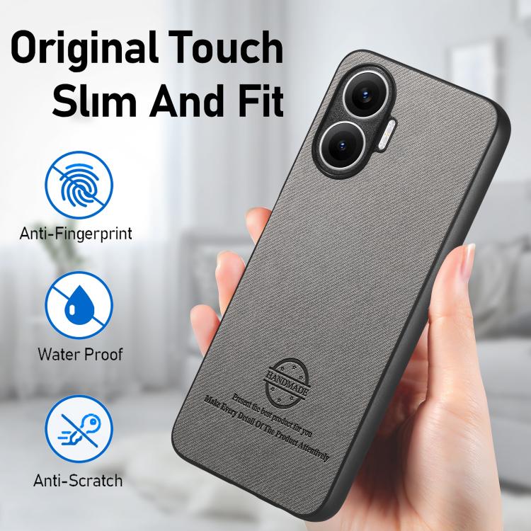 For Redmi Turbo 4 Pro Twill Fabric Leather Skin Back Phone Case