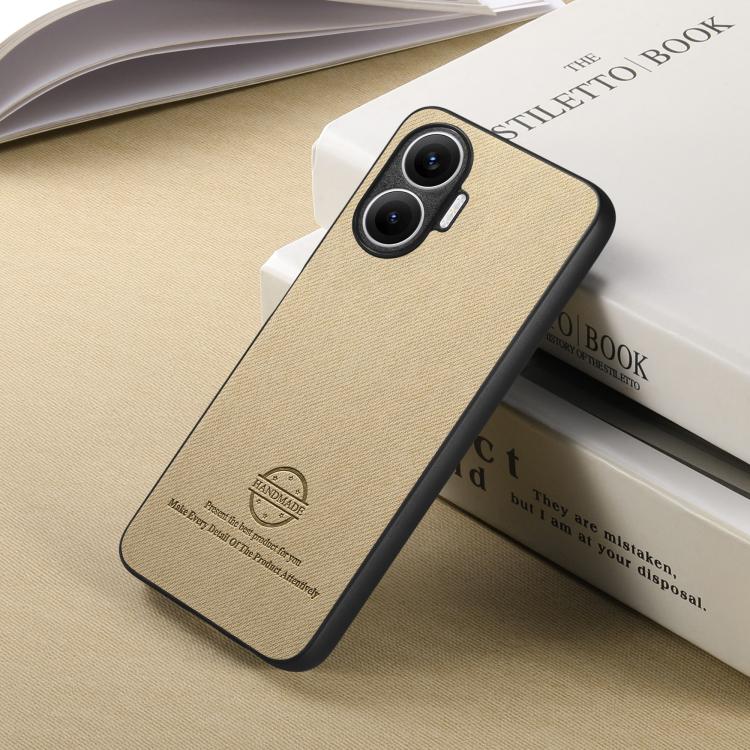 For Redmi Turbo 4 Pro Twill Fabric Leather Skin Back Phone Case