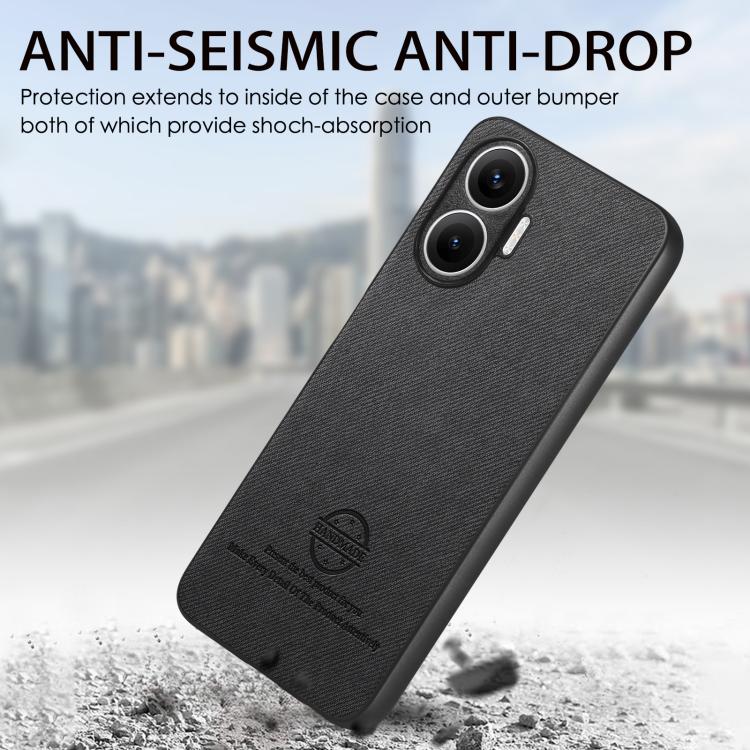 For Redmi Turbo 4 Pro Twill Fabric Leather Skin Back Phone Case