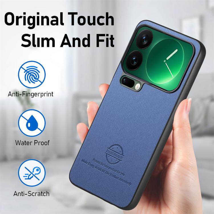 For Xiaomi 17 Pro Twill Fabric Leather Skin Back Phone Case