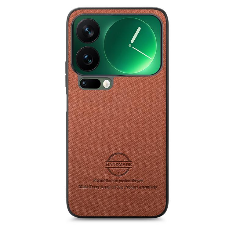 For Xiaomi 17 Pro Twill Fabric Leather Skin Back Phone Case