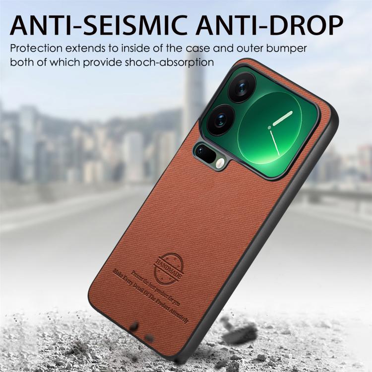 For Xiaomi 17 Pro Twill Fabric Leather Skin Back Phone Case