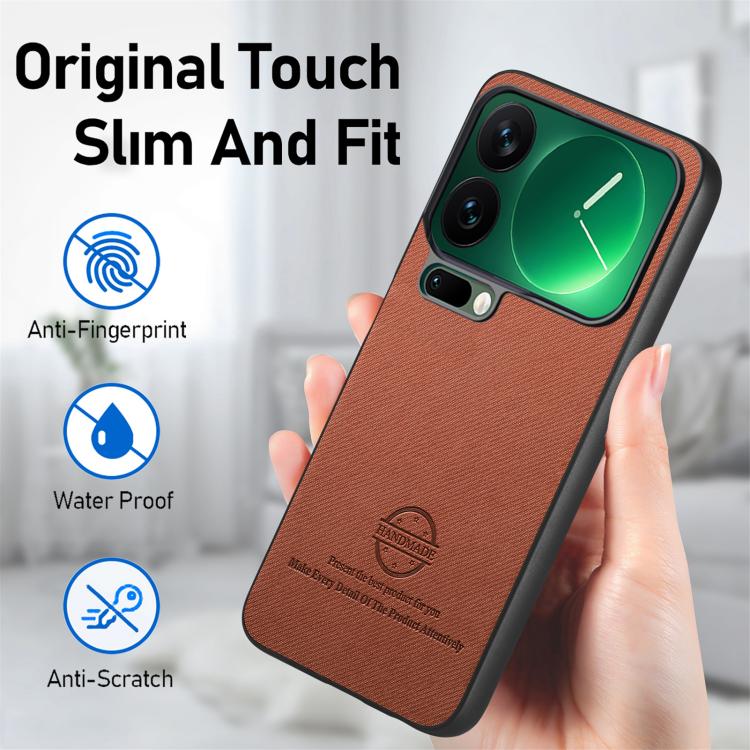 For Xiaomi 17 Pro Twill Fabric Leather Skin Back Phone Case
