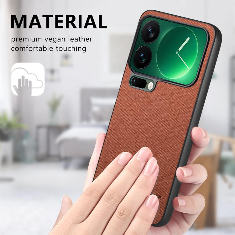 For Xiaomi 17 Pro Twill Fabric Leather Skin Back Phone Case