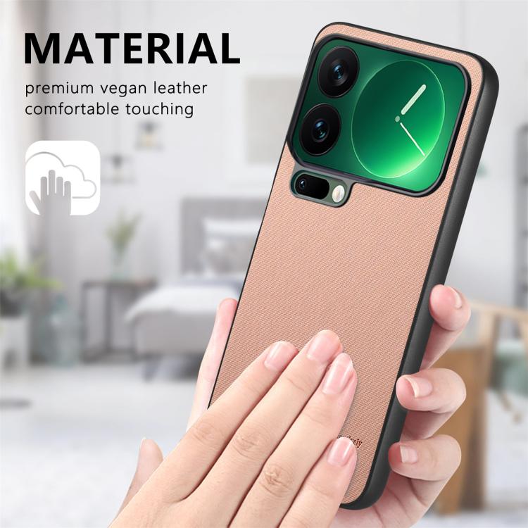For Xiaomi 17 Pro Twill Fabric Leather Skin Back Phone Case