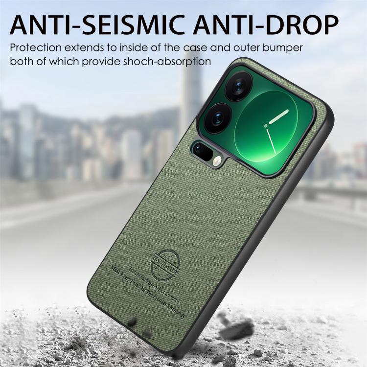 For Xiaomi 17 Pro Twill Fabric Leather Skin Back Phone Case
