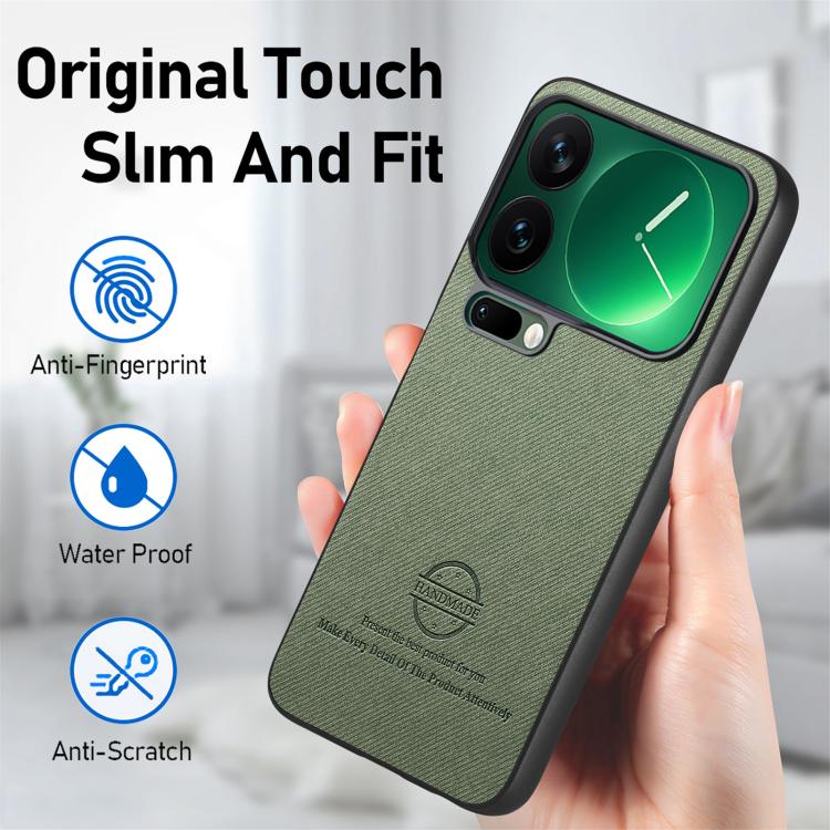 For Xiaomi 17 Pro Twill Fabric Leather Skin Back Phone Case