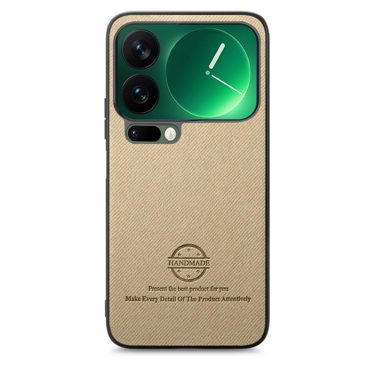 For Xiaomi 17 Pro Twill Fabric Leather Skin Back Phone Case