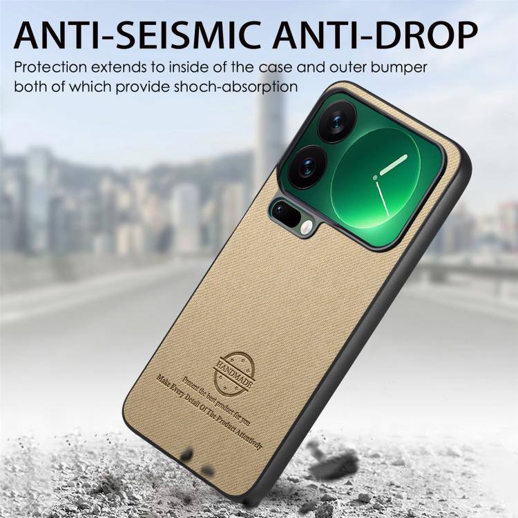 For Xiaomi 17 Pro Twill Fabric Leather Skin Back Phone Case