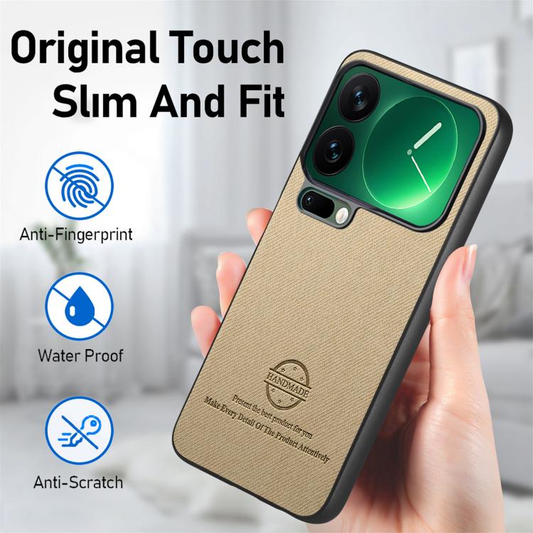 For Xiaomi 17 Pro Twill Fabric Leather Skin Back Phone Case