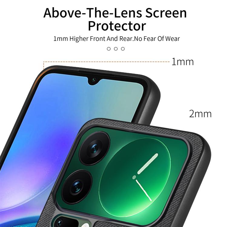 For Xiaomi 17 Pro Twill Fabric Leather Skin Back Phone Case