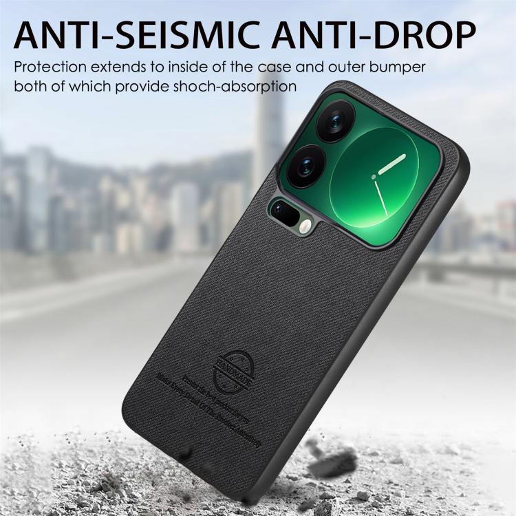 For Xiaomi 17 Pro Twill Fabric Leather Skin Back Phone Case