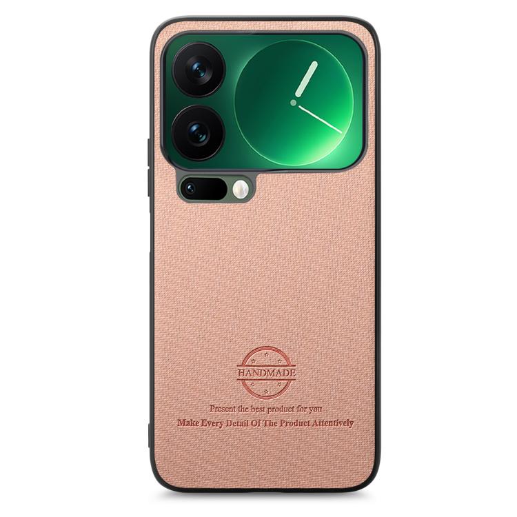 For Xiaomi 17 Pro Max Twill Fabric Leather Skin Back Phone Case