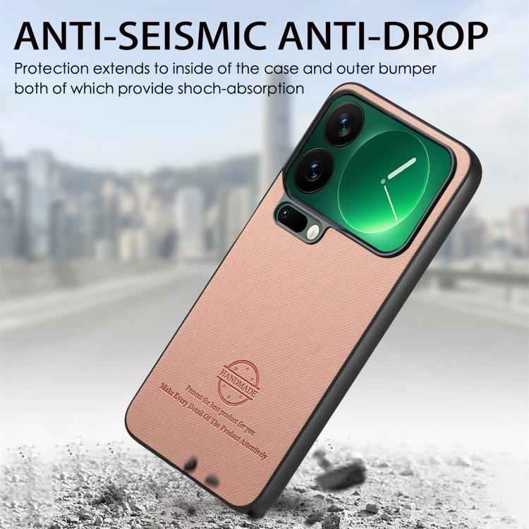 For Xiaomi 17 Pro Max Twill Fabric Leather Skin Back Phone Case