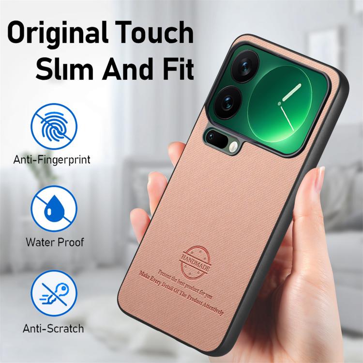 For Xiaomi 17 Pro Max Twill Fabric Leather Skin Back Phone Case