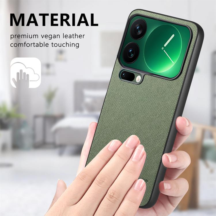 For Xiaomi 17 Pro Max Twill Fabric Leather Skin Back Phone Case