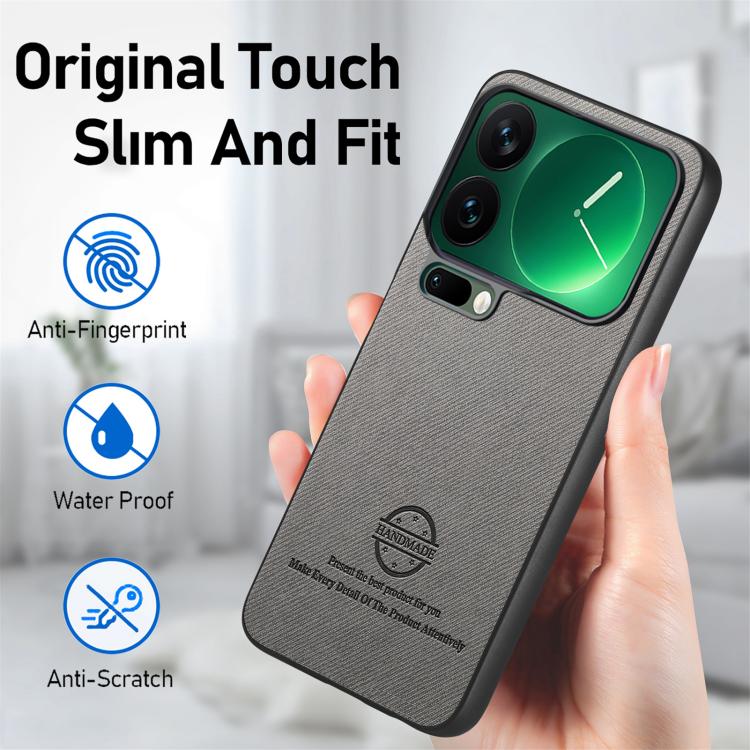 For Xiaomi 17 Pro Max Twill Fabric Leather Skin Back Phone Case