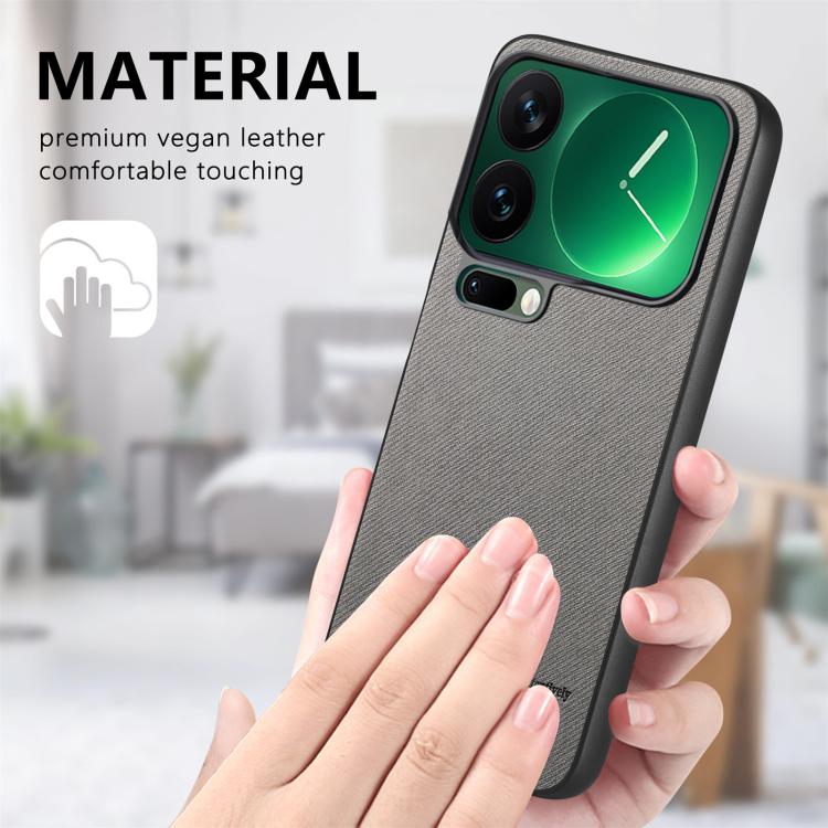 For Xiaomi 17 Pro Max Twill Fabric Leather Skin Back Phone Case
