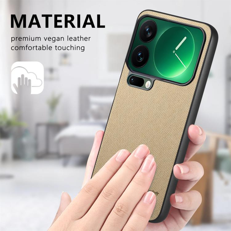 For Xiaomi 17 Pro Max Twill Fabric Leather Skin Back Phone Case