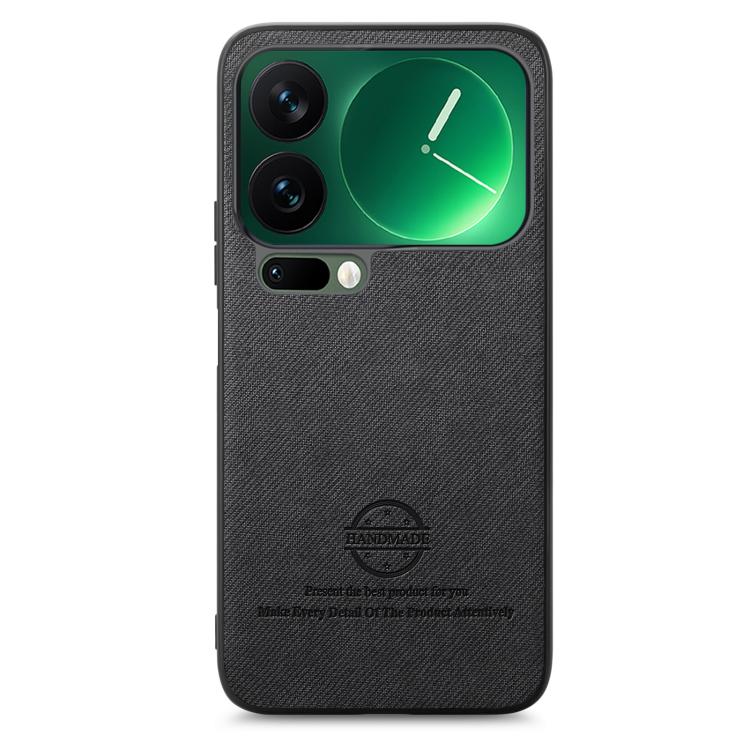 For Xiaomi 17 Pro Max Twill Fabric Leather Skin Back Phone Case