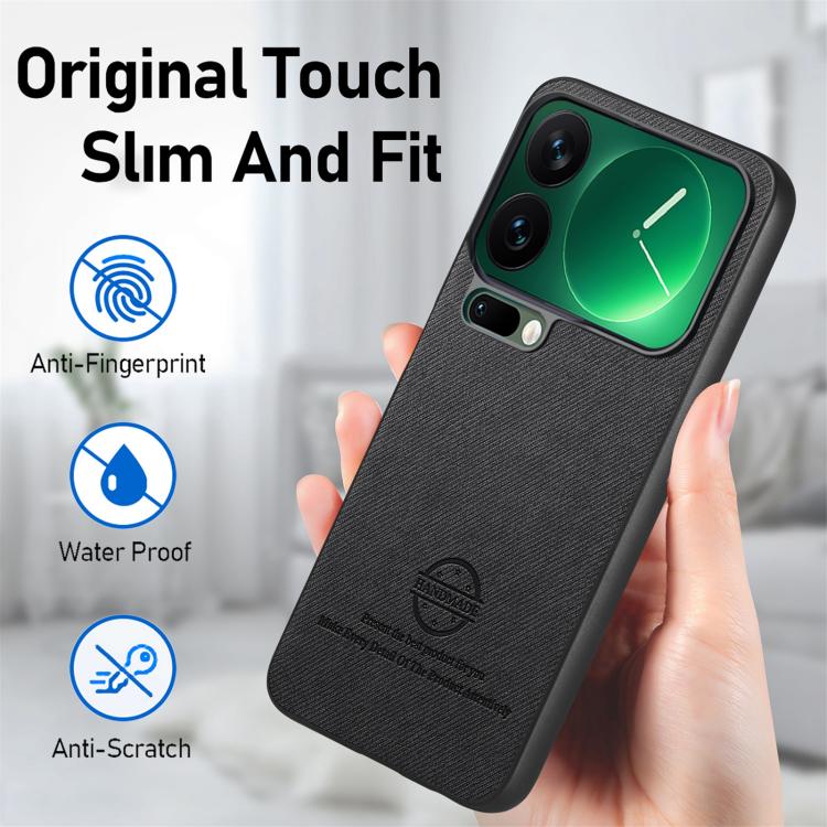 For Xiaomi 17 Pro Max Twill Fabric Leather Skin Back Phone Case