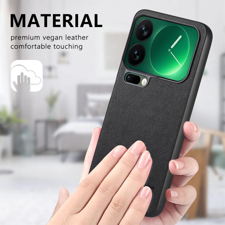 For Xiaomi 17 Pro Max Twill Fabric Leather Skin Back Phone Case