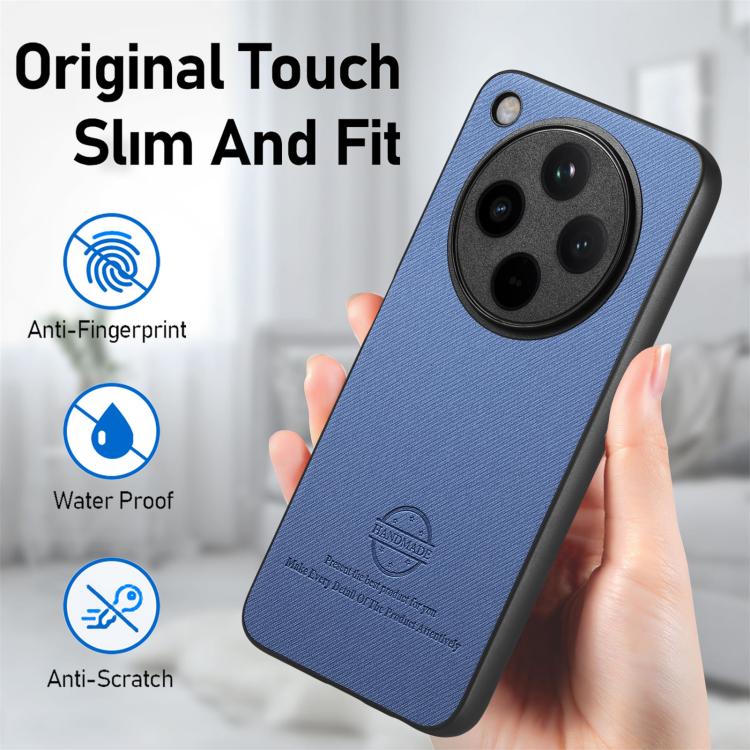 For OPPO Find X8 Twill Fabric Leather Skin Back Phone Case