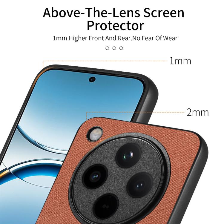 For OPPO Find X8 Twill Fabric Leather Skin Back Phone Case