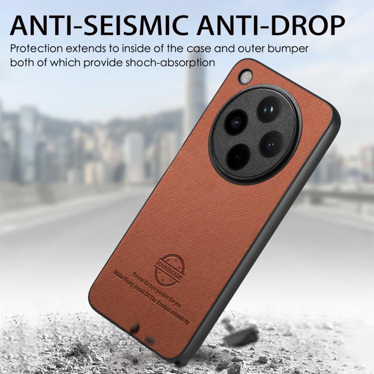 For OPPO Find X8 Twill Fabric Leather Skin Back Phone Case