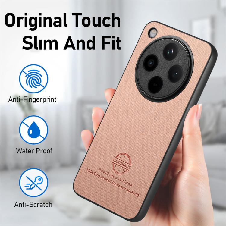 For OPPO Find X8 Twill Fabric Leather Skin Back Phone Case