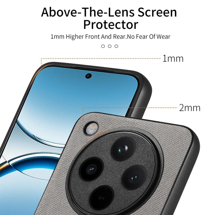 For OPPO Find X8 Twill Fabric Leather Skin Back Phone Case