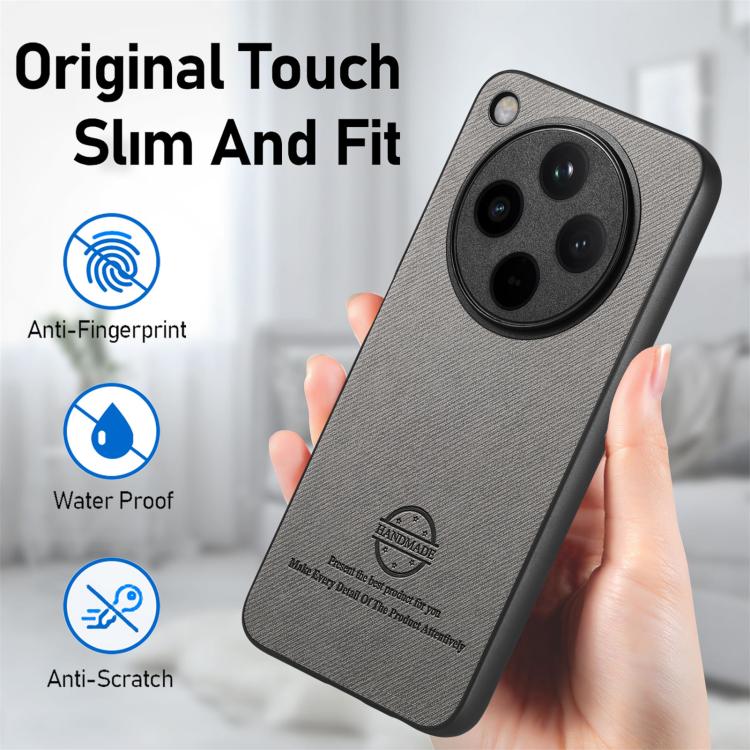 For OPPO Find X8 Twill Fabric Leather Skin Back Phone Case